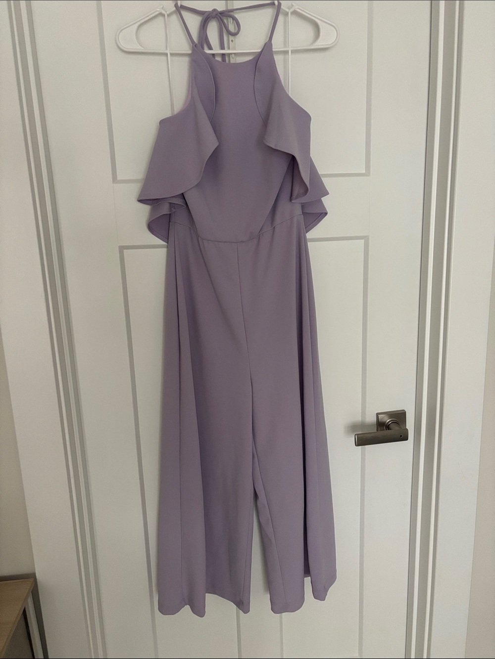 Karlie Lilac Ruffle Halter Jumpsuit